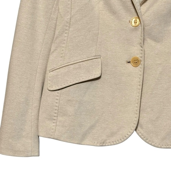 Talbots Double Button Cotton Light Tan Lightweight Blazer Size 6p - Picture 2 of 9